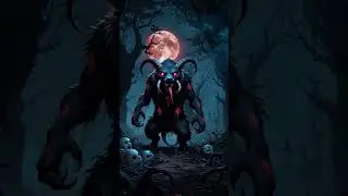 Chibi Nightmare: The Cursed Anteater of the Blood Moon Forest #ai #aiart #monster