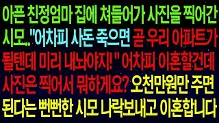 아픈 친정엄마 집에 쳐들어가 사진을 찍어간 시모..