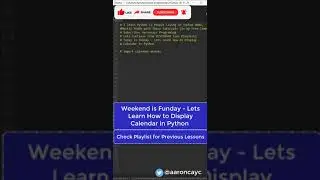 Display Calendar in Python Code #shorts #coding #programming