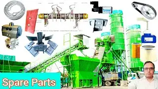 Batching plant spare parts requirement stoks || mixer silo compressor lobe blower conveyor belt