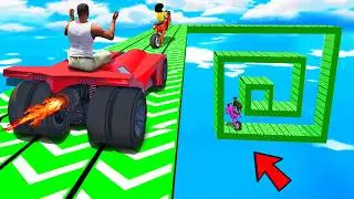 SHINCHAN AND FRANKLIN TRIED THE IMPOSSIBLE SQUARE SPIRAL SPEED BOOSTER PARKOUR CHALLENGE GTA 5