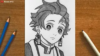 How to Draw Tanjiro Kamado from Demon Slayer - Easy Anime Drawing Tutorial