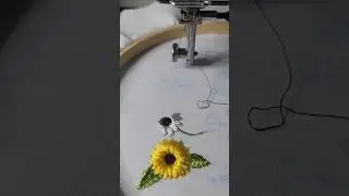 How to Embroider a flower-2 #normalsewingmachine #flower #embroidery #freemotionembroidery #sewing
