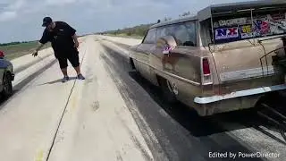 Swamp Thing (Ryan Taggart) running  Johnny Brown's Black Chevy II