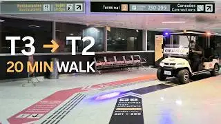 Connecting at S&atilde;o Paulo GRU 🇧🇷 | Real-Time Walk from Terminal 3 to 2 (20 Minutes)