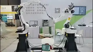 RobotMeta Synchronized 14 axis (6+6+2) Motion Control between 2 welding robots and 1 P2 positioner.