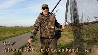 Allround Ansitz am Gieselau-Kanal | Teil 2 | Tag 30 | Aal | Barsch | Karpfen | Hecht | Vlog