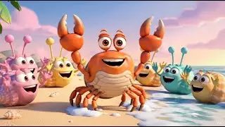 Crispy the Happy Crab | Cute Pixar Style Kids Song | Happy Crab Dance & Beach Adventure
