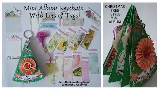 Christmas Memory Keeper | Tree Style Mini Album Keychain | DIY Origami Triangle Scrapbook