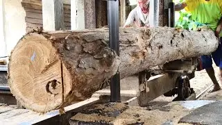 The production process for old grain teak wood door frame materials