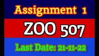 ZOO507Assignment1 solution 2022