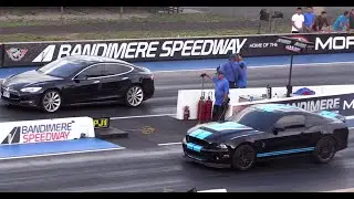 Tesla Model S vs Ford Mustang GT500