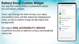 Battery Emoji Custom Widget Accessibility Service