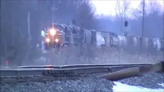 Beautiful K5HL Horn Doppler With 3 YN3 CSX Units Lead 70 Car Westbound Freight Perry Ohio Jan 2015