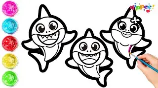Baby Shark Family Drawing, Painting & Coloring for Kids, Toddlers | Come & Draw With Me l Yippee!