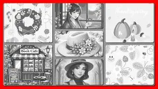 Hey Color by Number Fall Collage Wreaths to Book Caf&eacute;s & Thanksgiving Card #coloringbook