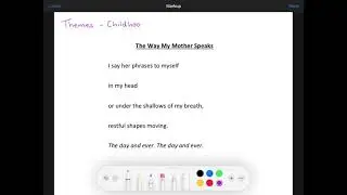 The Way My Mother Speaks, First Stanza