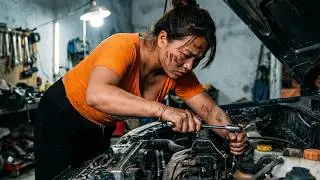 The girl's great experience made it possible to repair the car