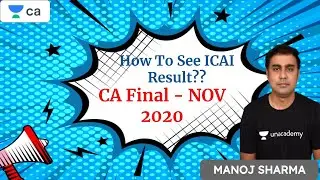 How To See ICAI Result 2021 | Nov 2020 | CA Final | Unacademy