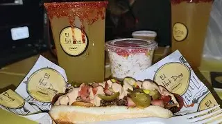 We Try El Hot Dog street dogs Esquites and Aqua Frescas