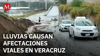 Torrential rains cause damage in Veracruz; vehicles are stranded