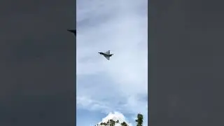 Typhoon Eurofighter low level flyby with barrel roll exit