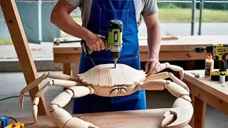 Crazy Idea + Woodworking Skills // Building a UNIQUE Handmade Wooden Crab Table