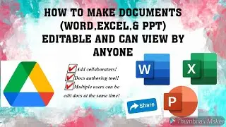 HOW TO MAKE DOCUMENTS (WORD,EXCEL & PPT) EDITABLE AND CAN VIEW BY ANYONE