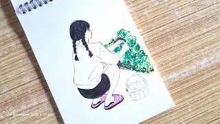 Girl anime drawing how to draw ✍️🏻 ❄️ #drawing #anime  #trending #cute #winter 