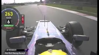 Mark Webber Shows Sebastian Vettel The Middle Finger - Webber Flipping the Bird!
