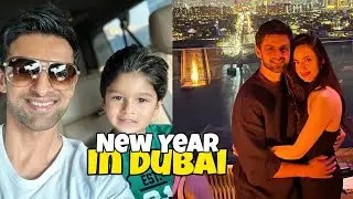 Shoaib Malik celebrities New Year with wife Sana and Son Izhaan in Dubai / Shoaib Malik with son 