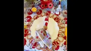 2021 Holiday Tablescape with Janvi block printed table linens