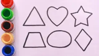2d Shapes drawing activity learning video | Learn colors name with shapes drawing, part- 145