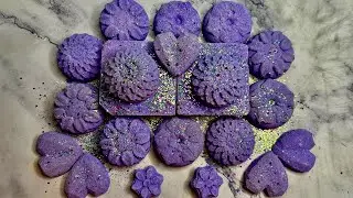 Purple hearts flowers homemade gymchalk blocks powdery lush crush | asmr sleep aid 💤 