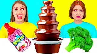 Chocolate Fountain Fondue Challenge | Funny Kitchen Hacks by Fun Fun Challenge