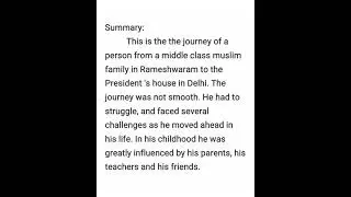 NCERT Class 9 English |Lesson  6 | My Childhood summary |Wings of fire |Abdul Kalam's Childhood.