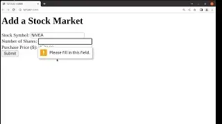 Flask  form validation using HTML