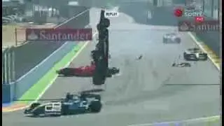 Huge Airborne Josef Kral  - GP2 Valencia 2010