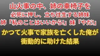【感動する話】山火事の中、立ち往生する車椅子の姉妹→かつて火事で家族を亡くした俺が、衝動的に助け出した結果…【朗読・スカッと】