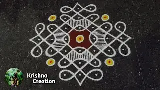 Easy sikku kolam, Kambi kolam | Beginners Kambi Kolam | 7x3x3 dot neli kolam | Melikala Muggulu