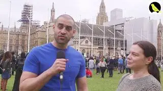 Lowkey reporting for The Canary at Grenfell parliament protest 14/05/18