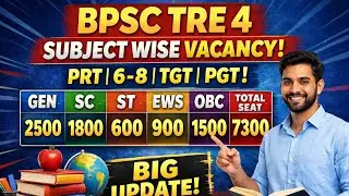 BPSC TRE 4 Subject Wise Vacancy 2026 |PRT, 6-8, TGT, PGT Total Seat |Category Wise GEN SC ST OBC EWS