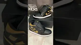 Air Jordan 1 Mid (Black Metallic Gold).        #sneaker #nike #jordan #viralvideo #viralshorts
