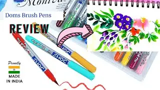 DOMS Brush Pens Review | tutorial || #Day4 ~ 30 days of Drawing | Paint your heart out