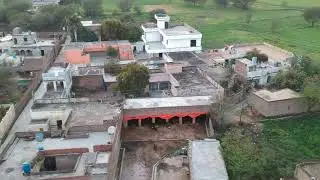 Rural Punjab,  Gujrat, Miana Nawan village aerial view in Spring season in 2018
