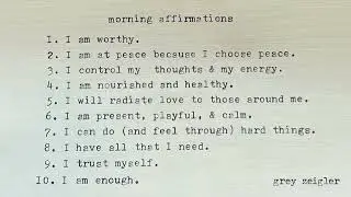 Affirmations - Grey Zeigler (Official Audio)