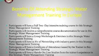 Strategic Water Management Training in Amsterdam
