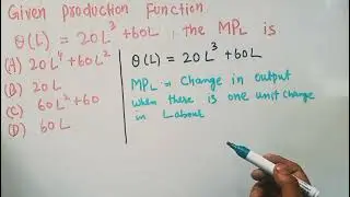finding marginal product of labour from production function