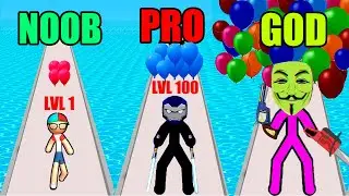 Balloon Pop Run 3D in NOOB vs PRO   (Level 126 - 150)