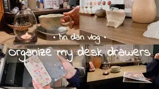 Lock the world outside the door ☕️🌿 | Organize my desk drawers | New curtains | Vlog | Daily life 🌸🌼